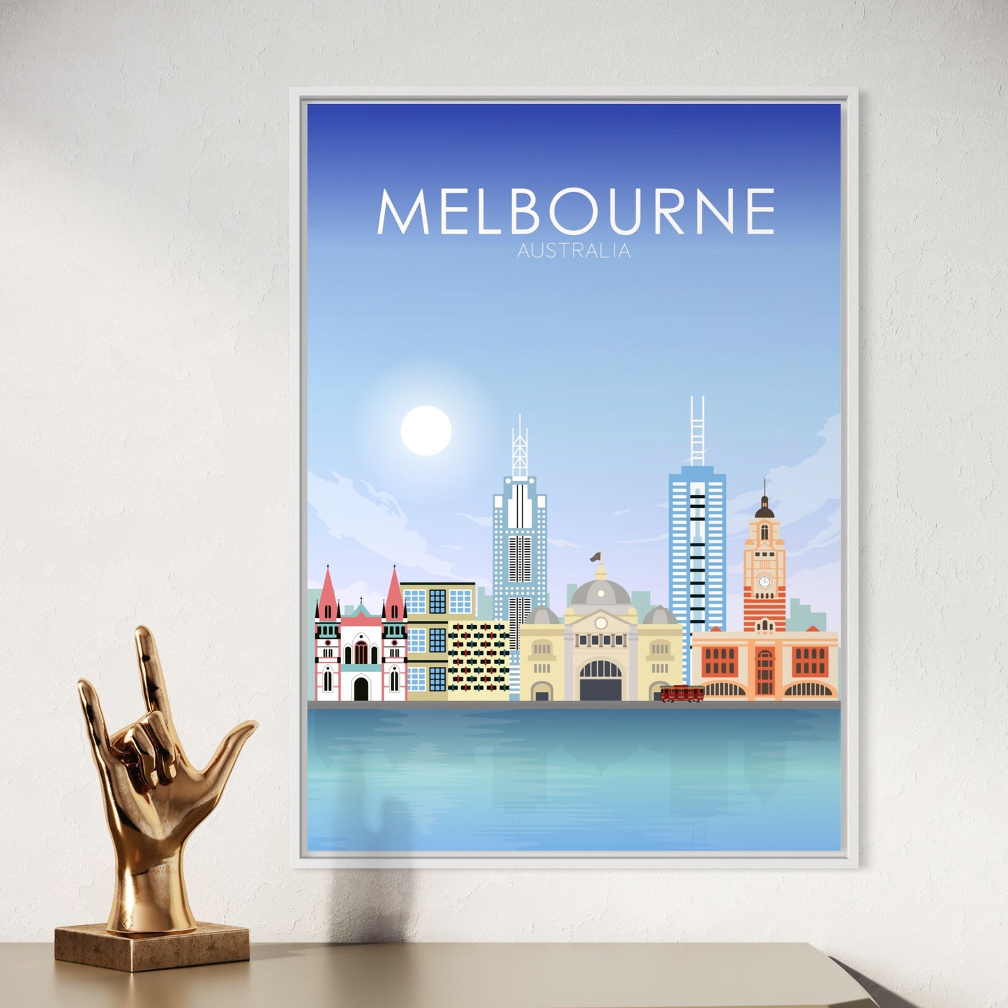 Melbourne Poster | Melbourne Wall Art | Melbourne Daytime Print