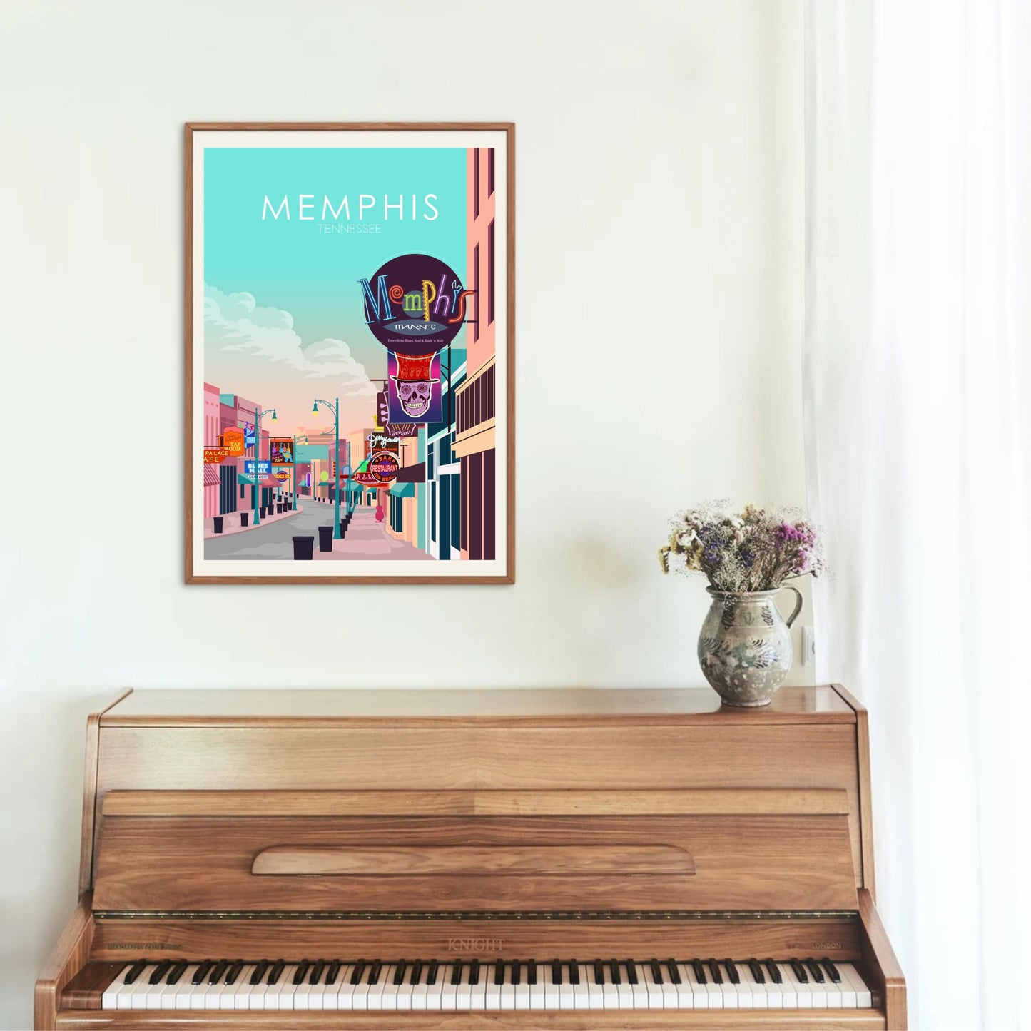 Memphis Poster | Memphis Wall Art | Memphis Pastel Print