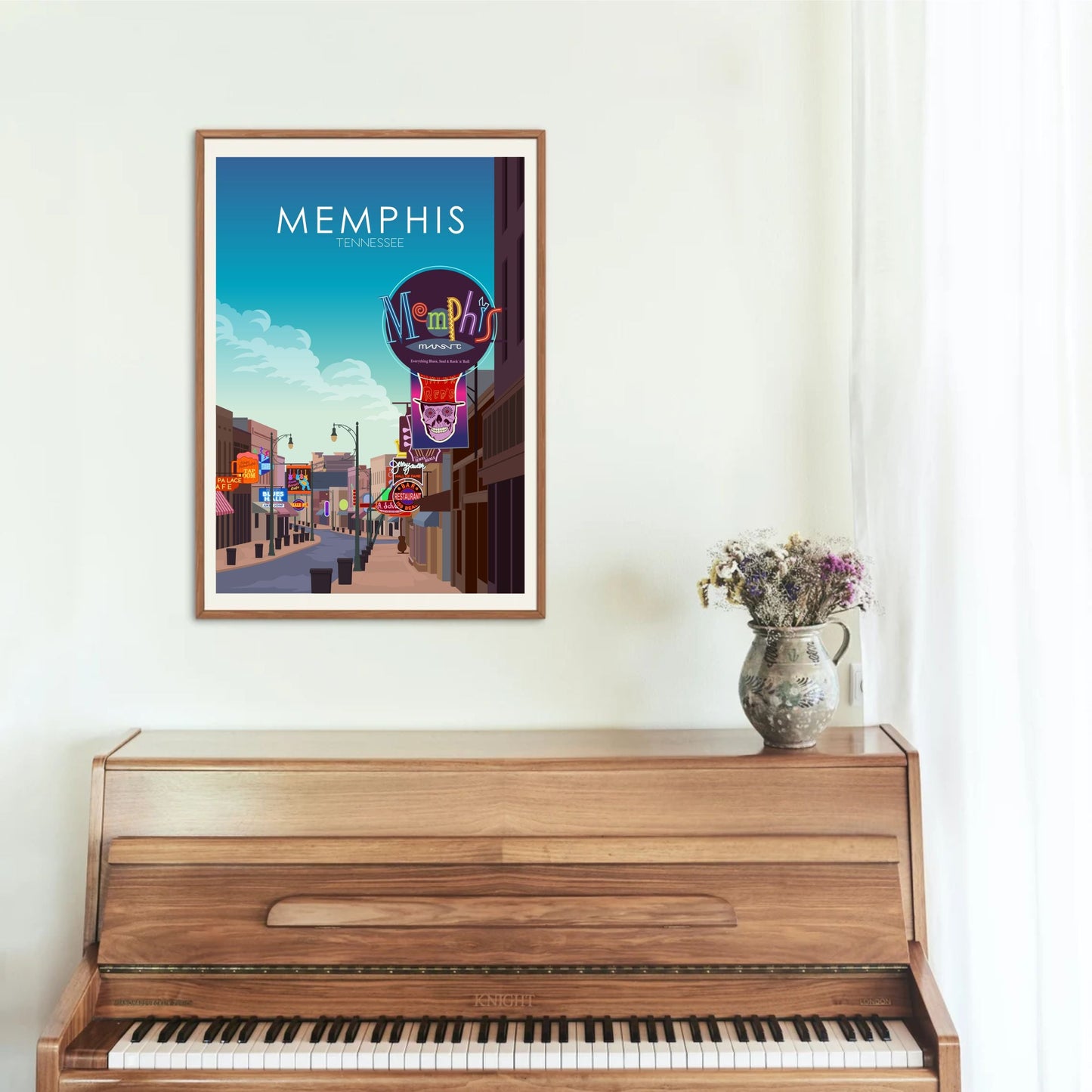 Memphis Poster | Memphis Wall Art | Memphis Daytime Print