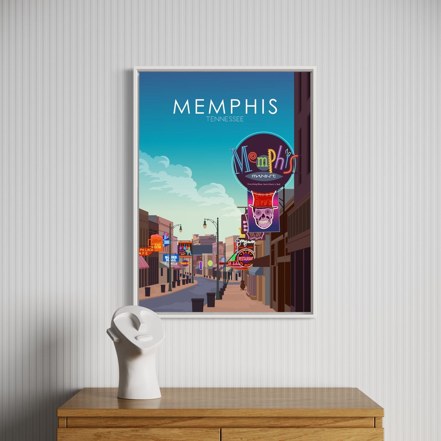 Memphis Poster | Memphis Wall Art | Memphis Daytime Print