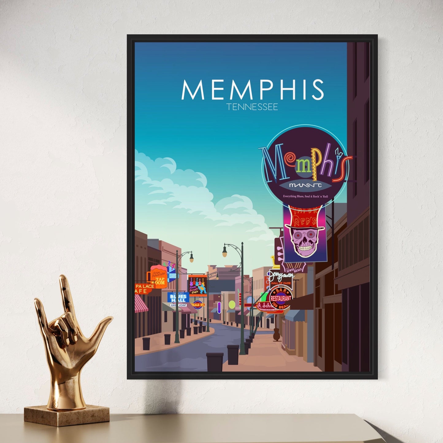 Memphis Poster | Memphis Wall Art | Memphis Daytime Print