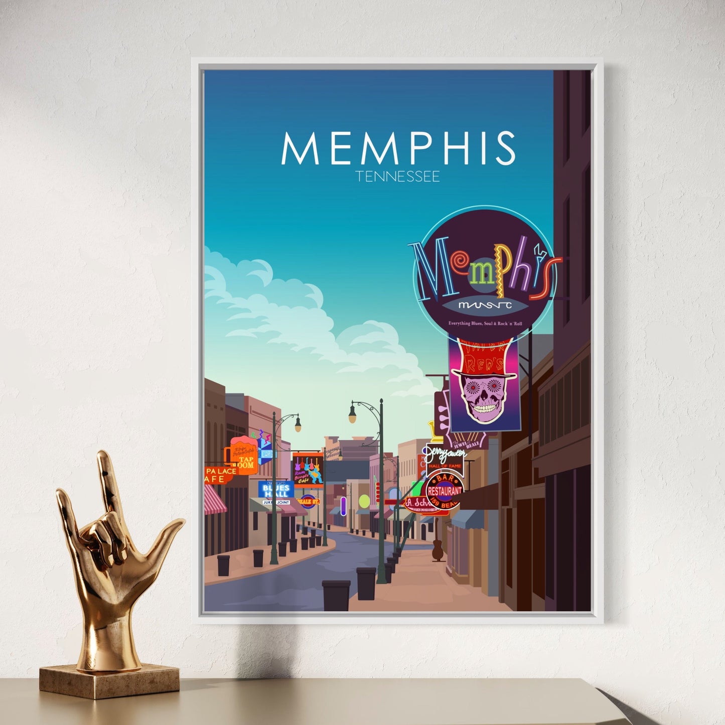 Memphis Poster | Memphis Wall Art | Memphis Daytime Print