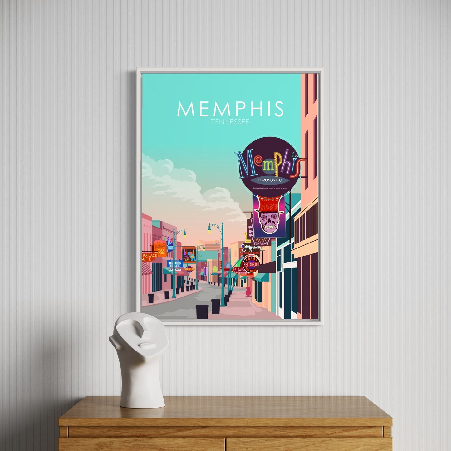 Memphis Poster | Memphis Wall Art | Memphis Pastel Print