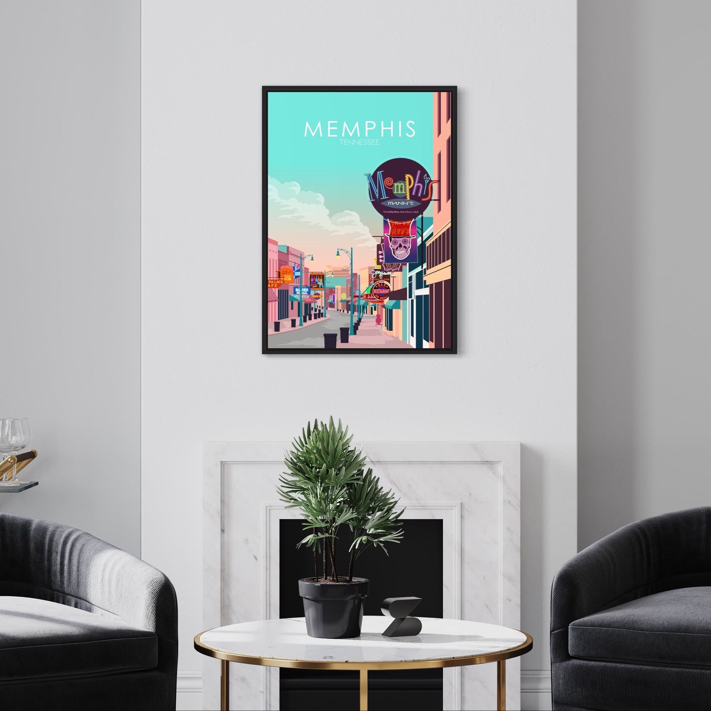 Memphis Poster | Memphis Wall Art | Memphis Pastel Print