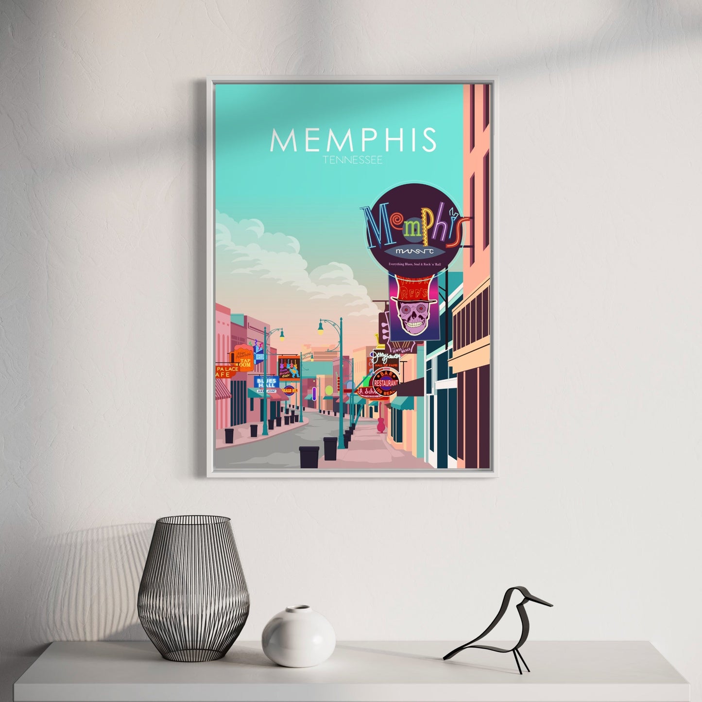 Memphis Poster | Memphis Wall Art | Memphis Pastel Print