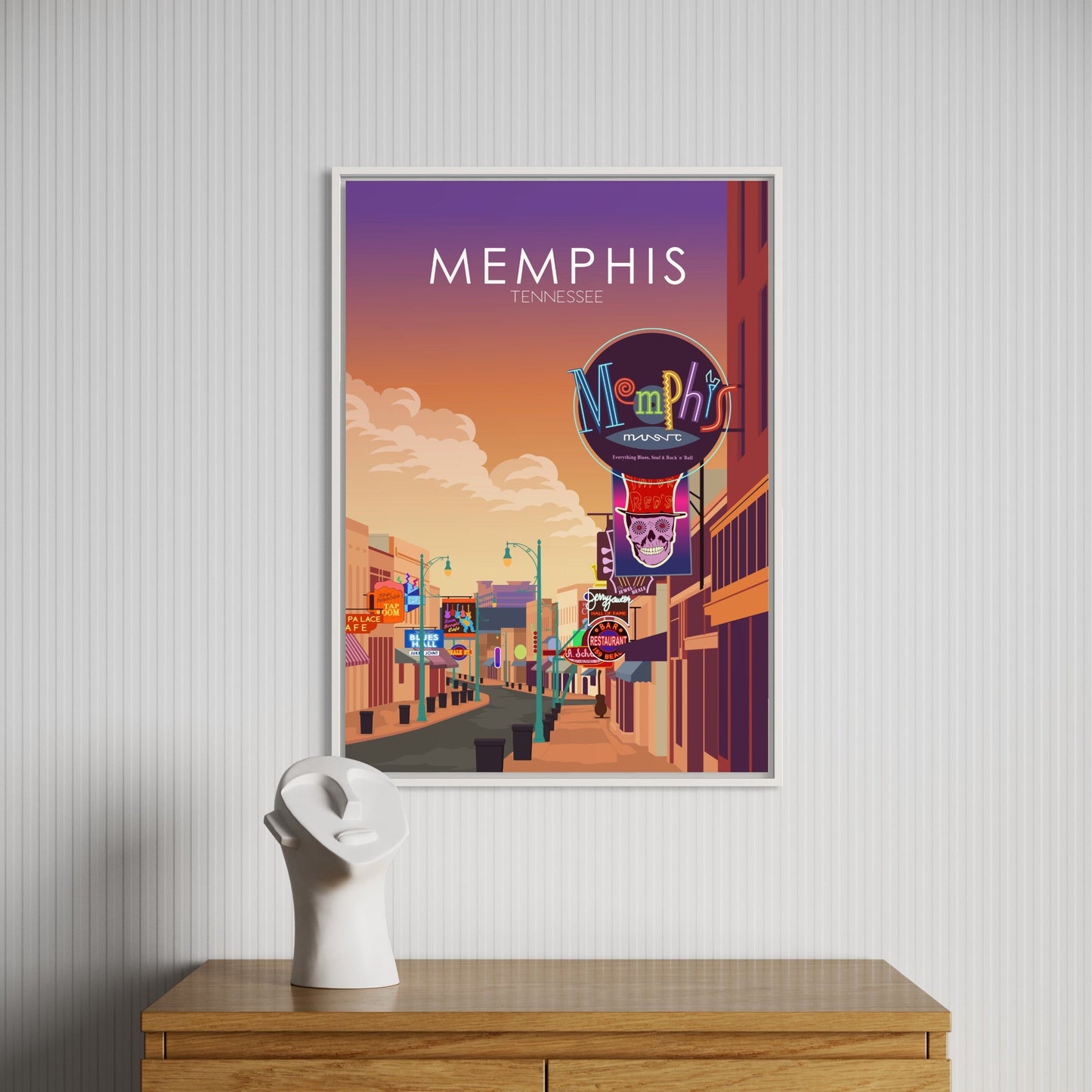 Memphis Poster | Memphis Wall Art | Memphis Sunset Print