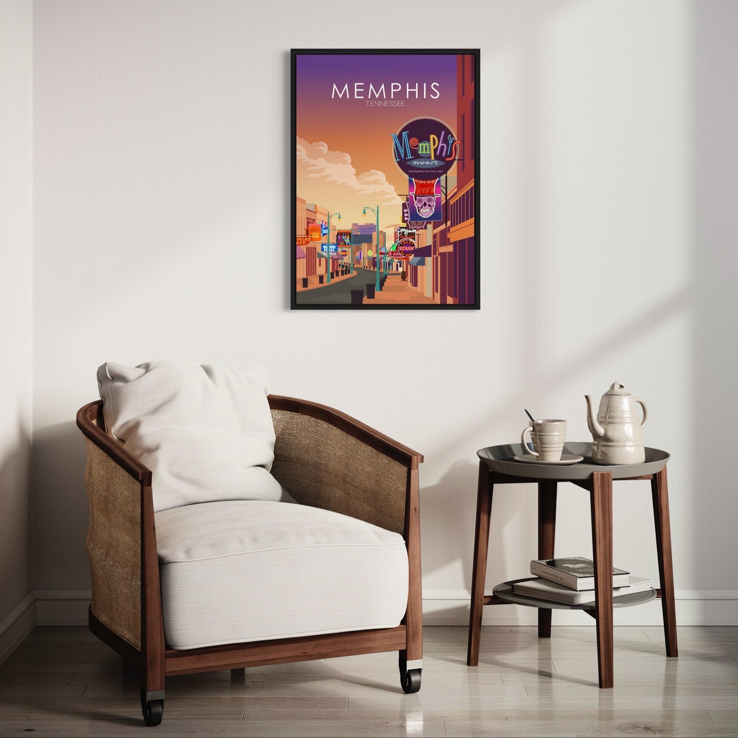 Memphis Poster | Memphis Wall Art | Memphis Sunset Print