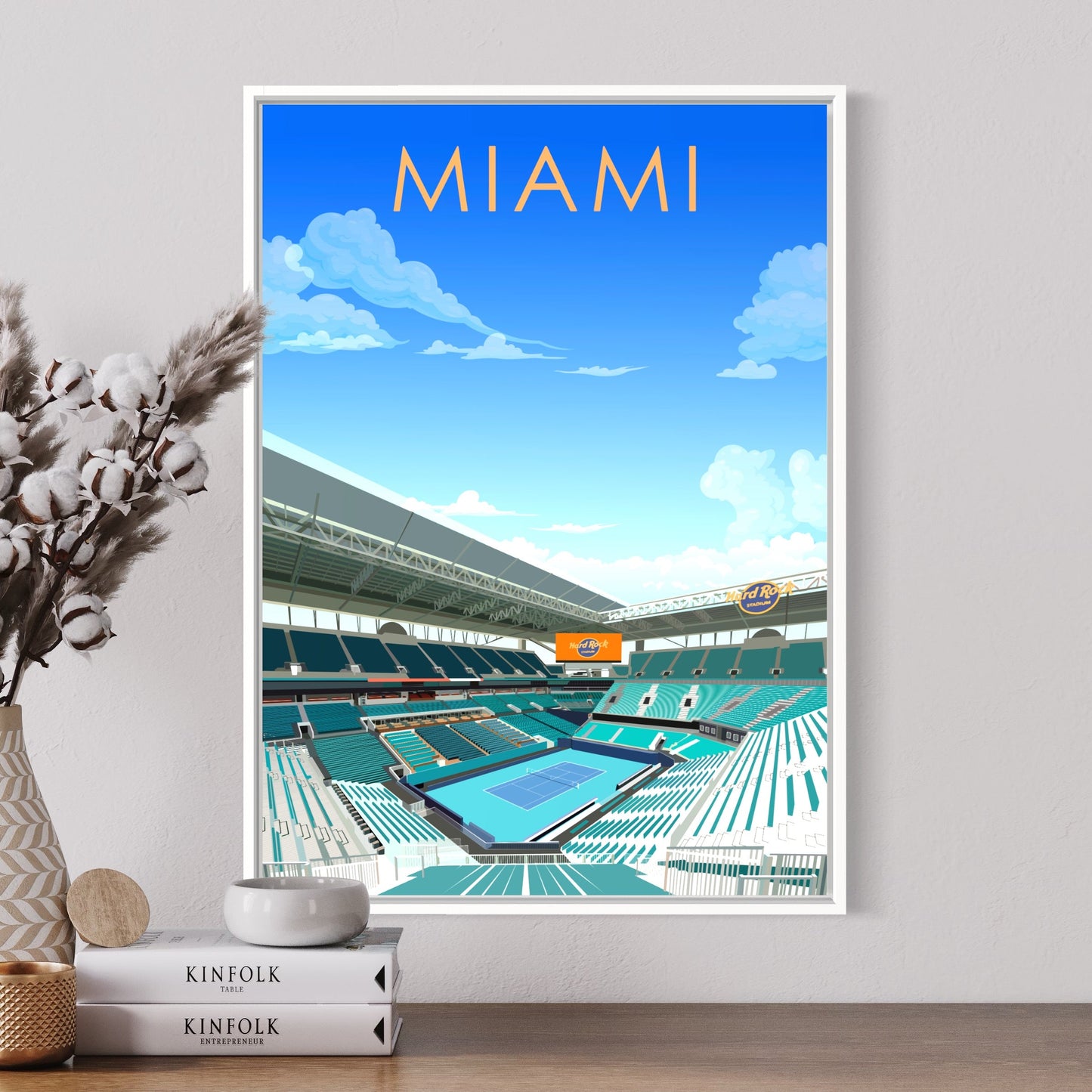 Miami Open ATP/WTA Tennis Stadium Poster