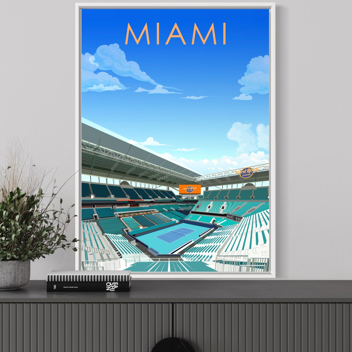 Miami Open ATP/WTA Tennis Stadium Poster
