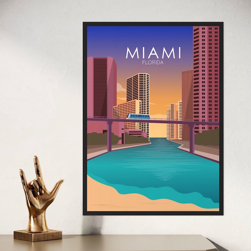 Miami Poster | Miami Wall Art | Miami Sunset Print