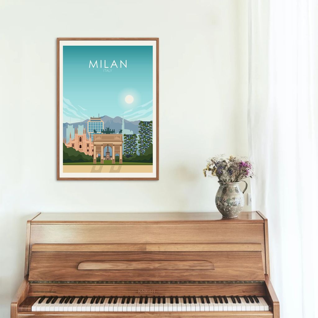 Milan Poster | Milan Wall Art | Milan Daytime Print