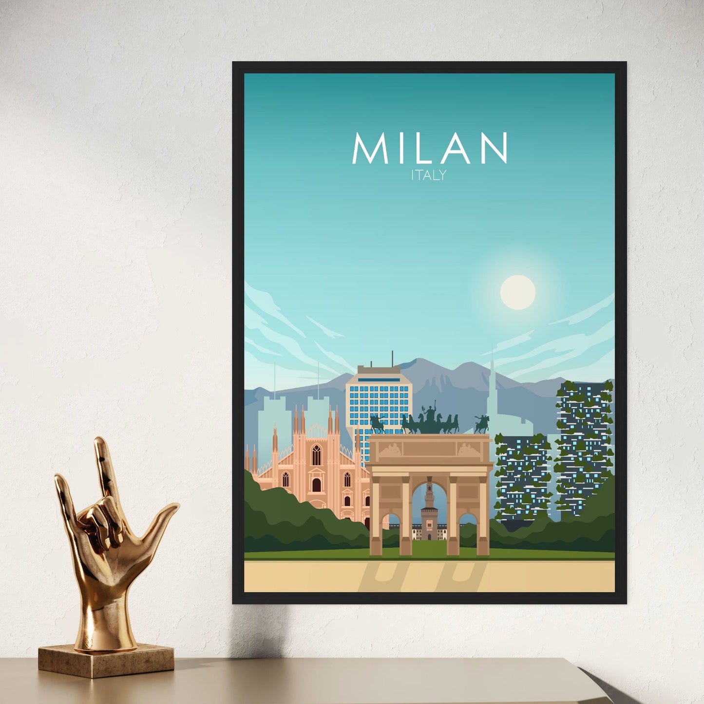 Milan Poster | Milan Wall Art | Milan Daytime Print