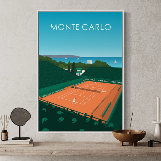 Monte Carlo Tennis Poster  | Monte Carlo Tennis Print | Monte Carlo Tennis Wall Art