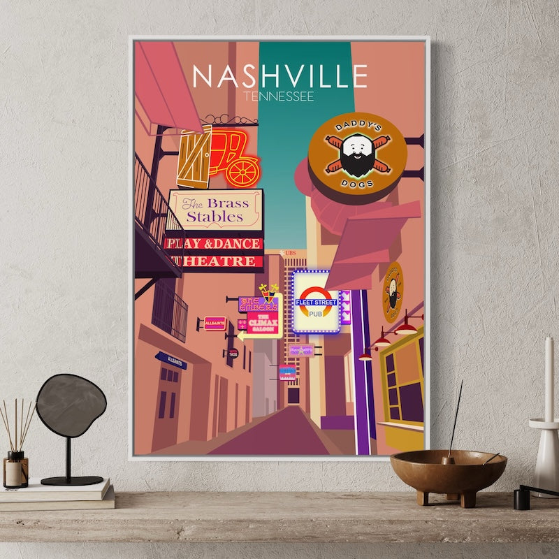 Nashville Poster Pastel | Nashville Print | Nashville Wall Art