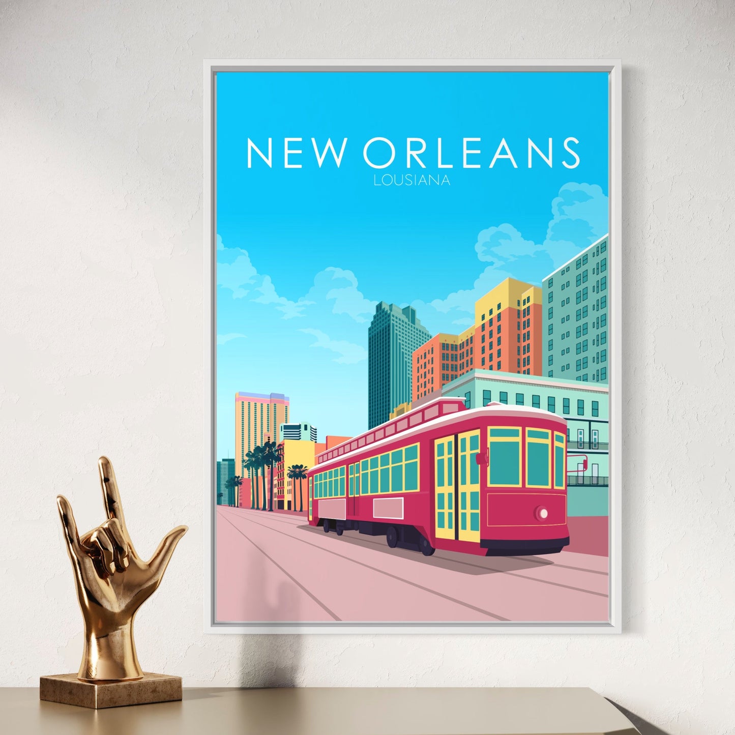 New Orleans Poster | New Orleans Wall Art | New Orleans Pastel Print
