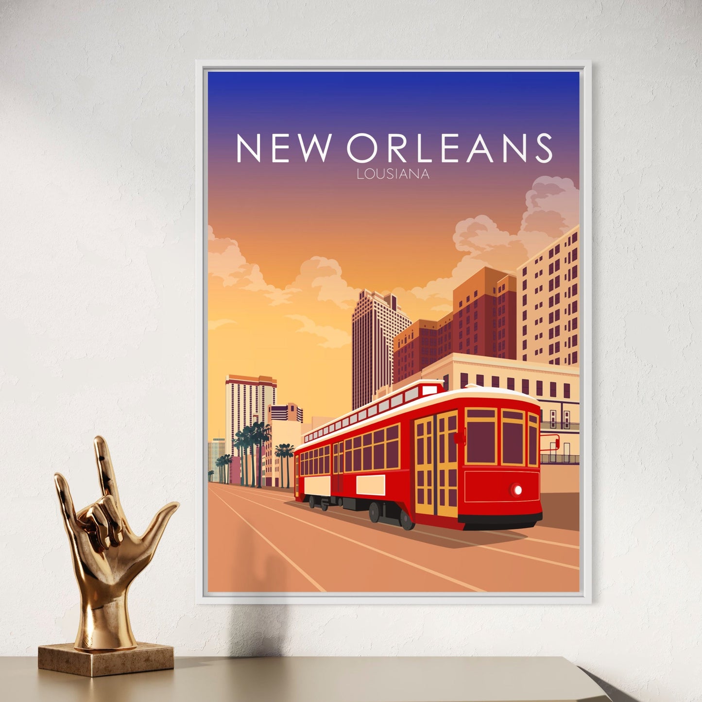 New Orleans Poster | New Orleans Wall Art | New Orleans Sunset Print