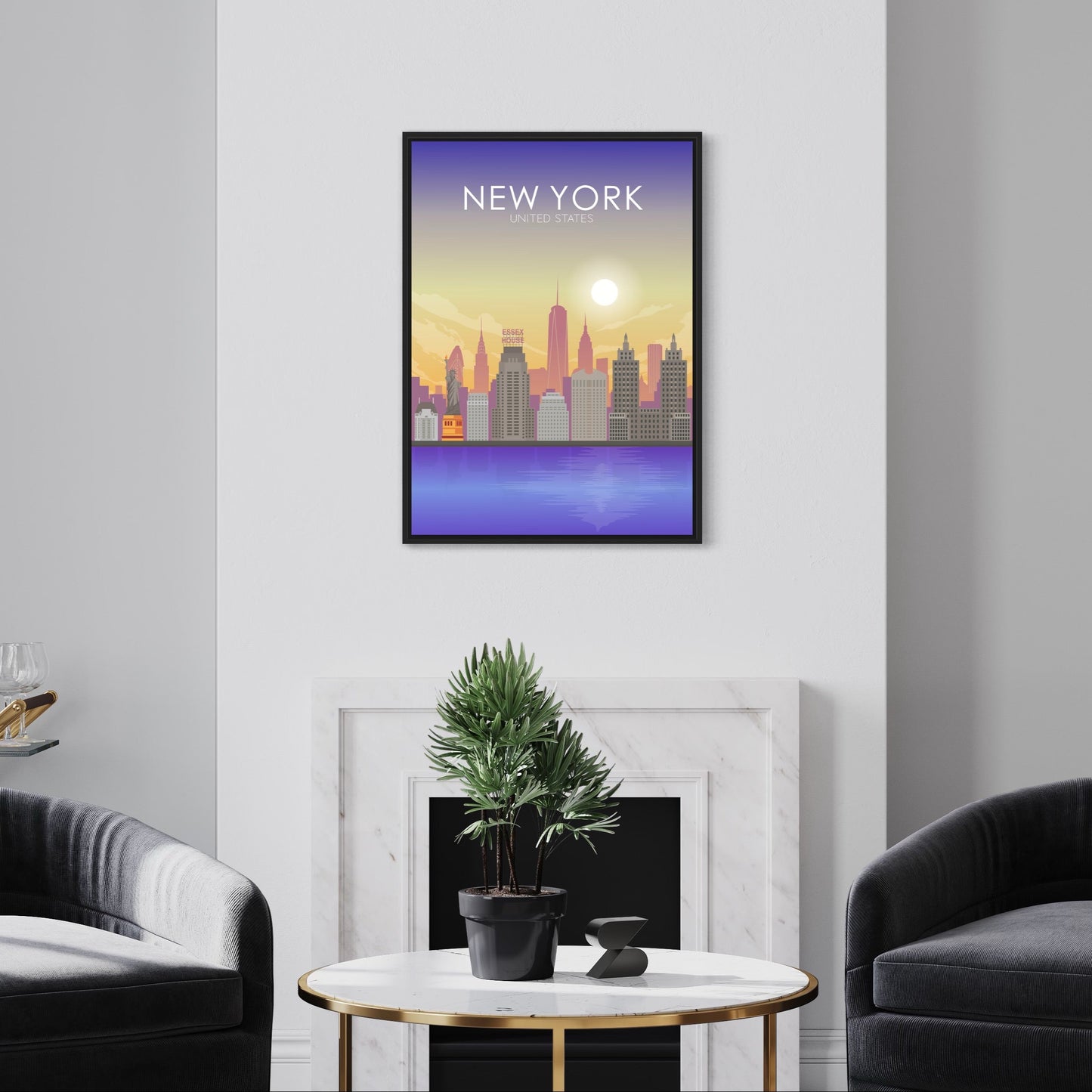 New York Poster | New York Wall Art | New York Sunset Print