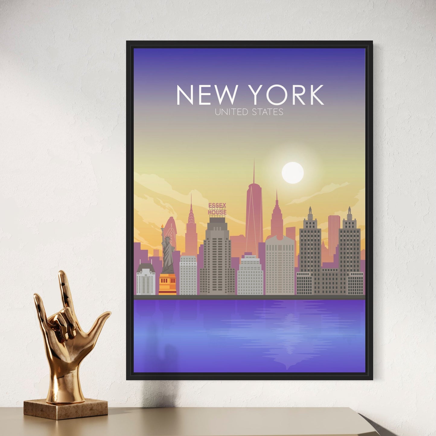 New York Poster | New York Wall Art | New York Sunset Print