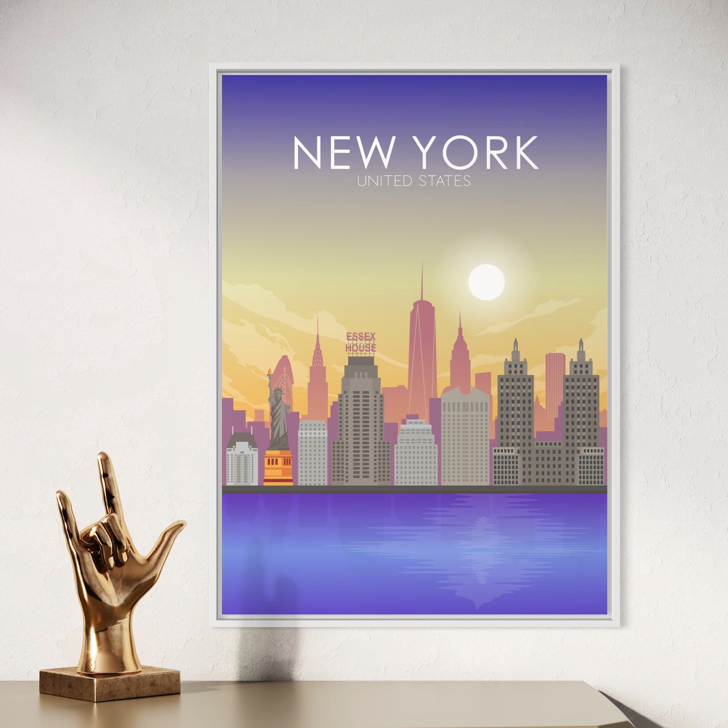 New York Poster | New York Wall Art | New York Sunset Print