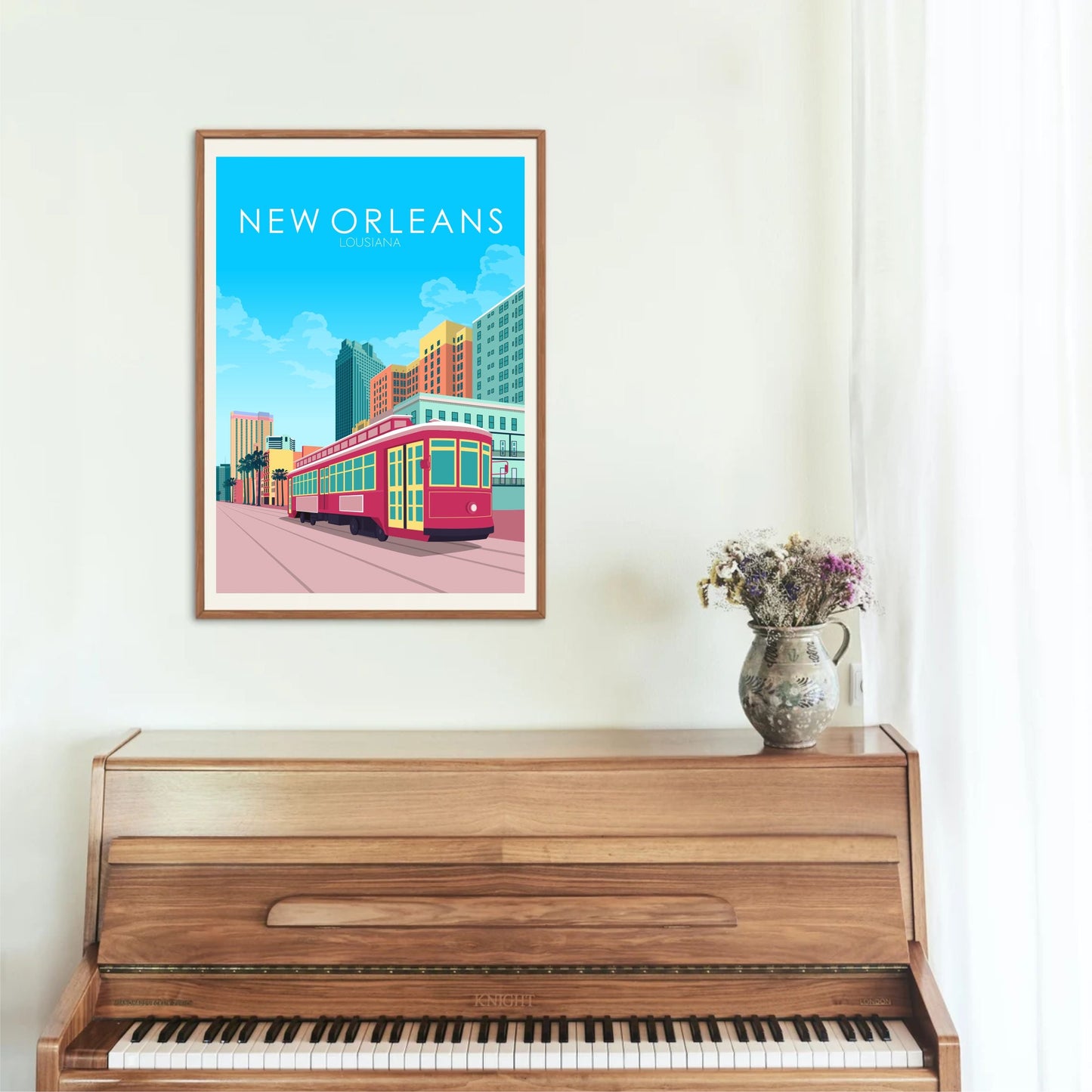 New Orleans Poster | New Orleans Wall Art | New Orleans Pastel Print