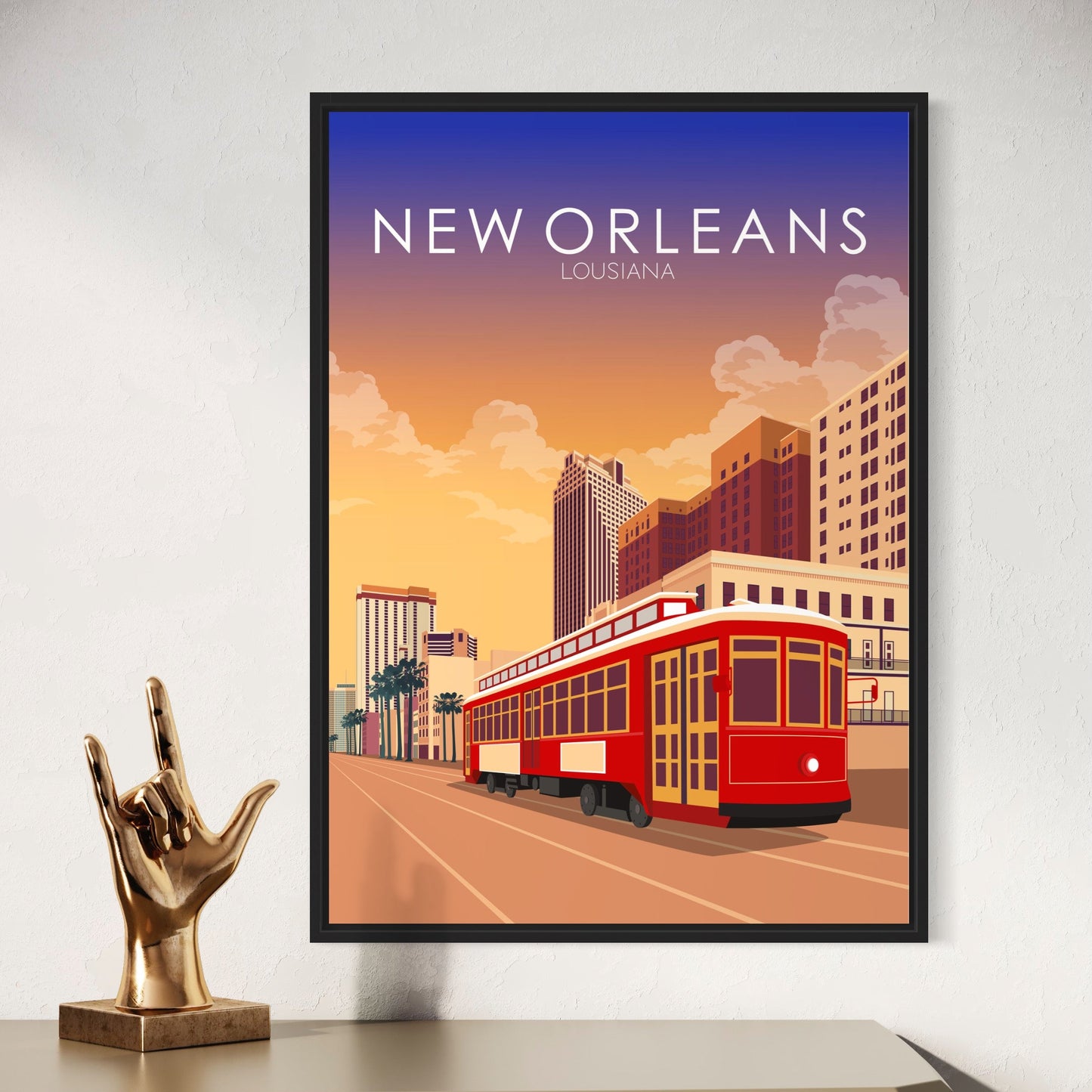 New Orleans Poster | New Orleans Wall Art | New Orleans Sunset Print