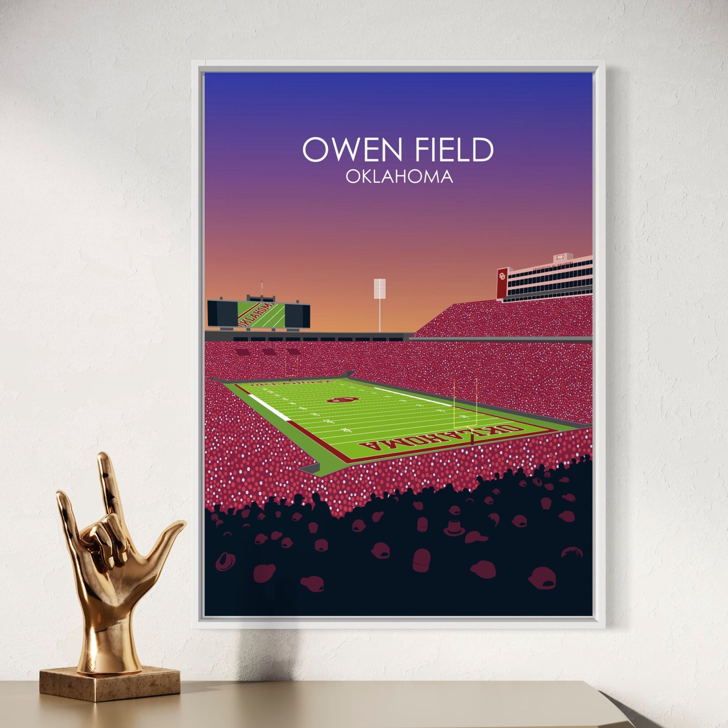 Owen Field - Gaylord Family - Oklahoma Memorial Stadium Print | University of Oklahoma Sooners College Football Stadium Print