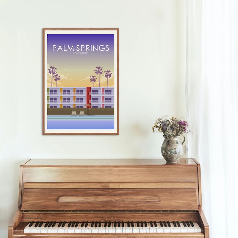 Palm Springs Poster | Palm Springs Wall Art | Palm Springs Sunset Print