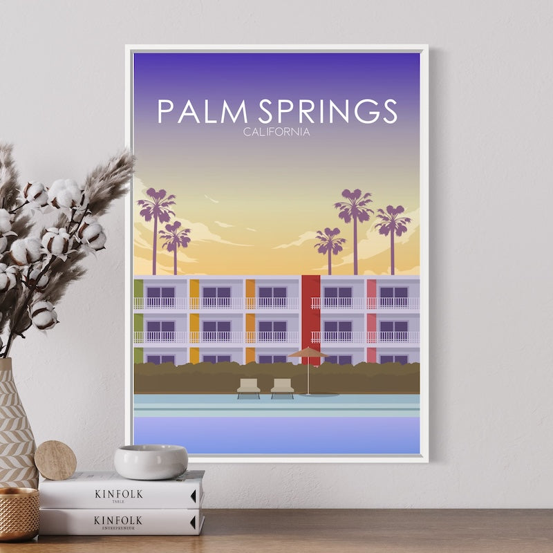 Palm Springs Poster | Palm Springs Wall Art | Palm Springs Sunset Print
