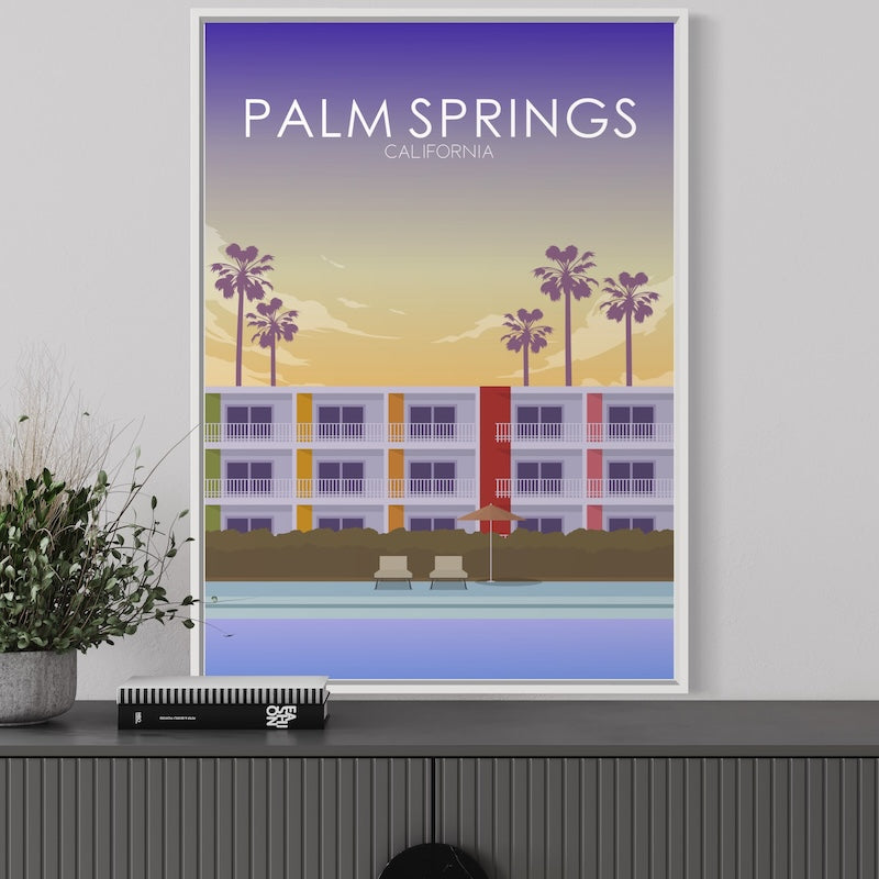 Palm Springs Poster | Palm Springs Wall Art | Palm Springs Sunset Print