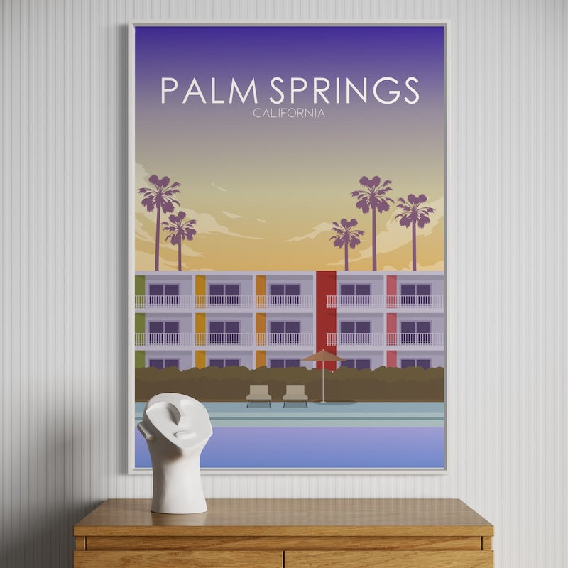 Palm Springs Poster | Palm Springs Wall Art | Palm Springs Sunset Print