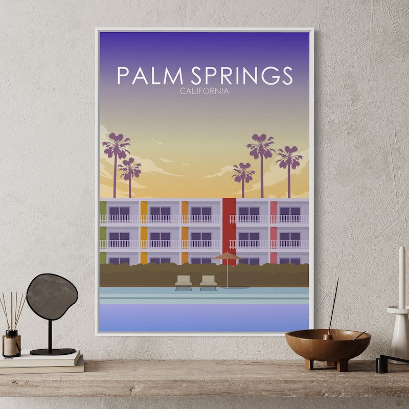 Palm Springs Poster | Palm Springs Wall Art | Palm Springs Sunset Print