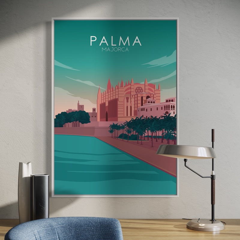 Palma, Majorca Pastel Poster | Palma, Majorca Pastel Print | Palma, Majorca Wall Art