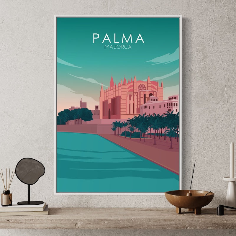 Palma, Majorca Pastel Poster | Palma, Majorca Pastel Print | Palma, Majorca Wall Art