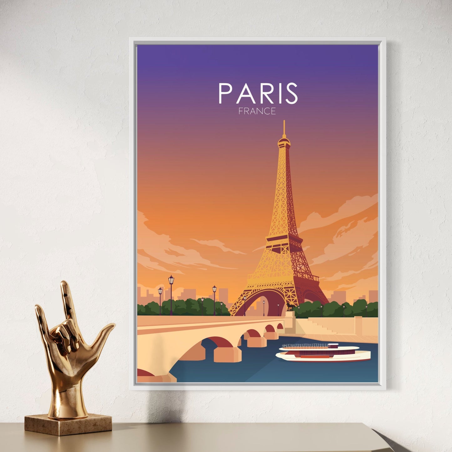 Paris Poster | Paris Wall Art | Paris Sunset Print
