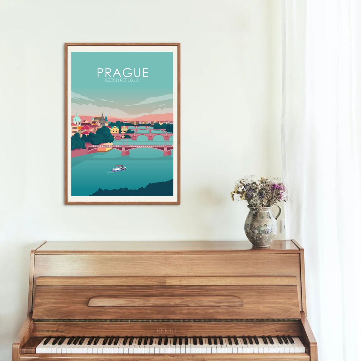 Prague Poster | Prague Wall Art | Prague Pastel Print