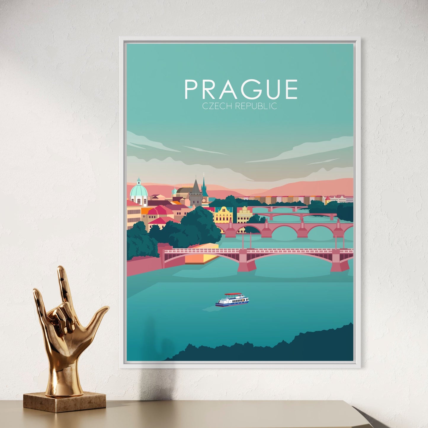 Prague Poster | Prague Wall Art | Prague Pastel Print