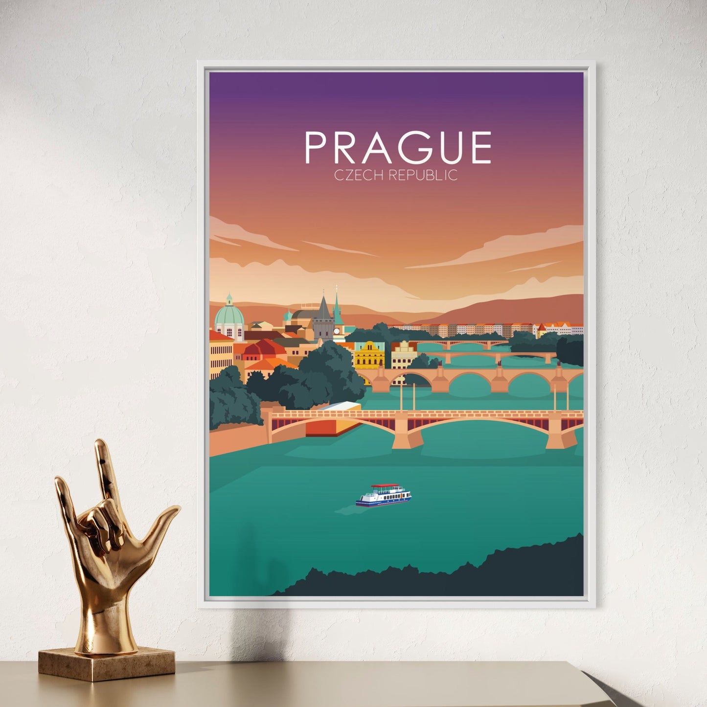 Prague Poster | Prague Wall Art | Prague Sunset Print