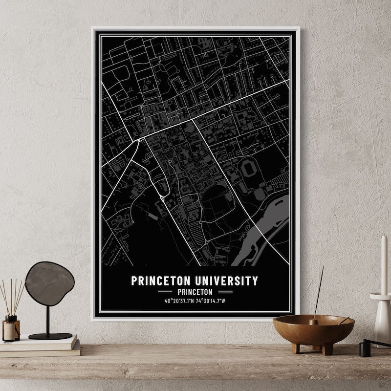 Princeton University Map Poster | Princeton University Map Wall Art | Princeton University Map Print