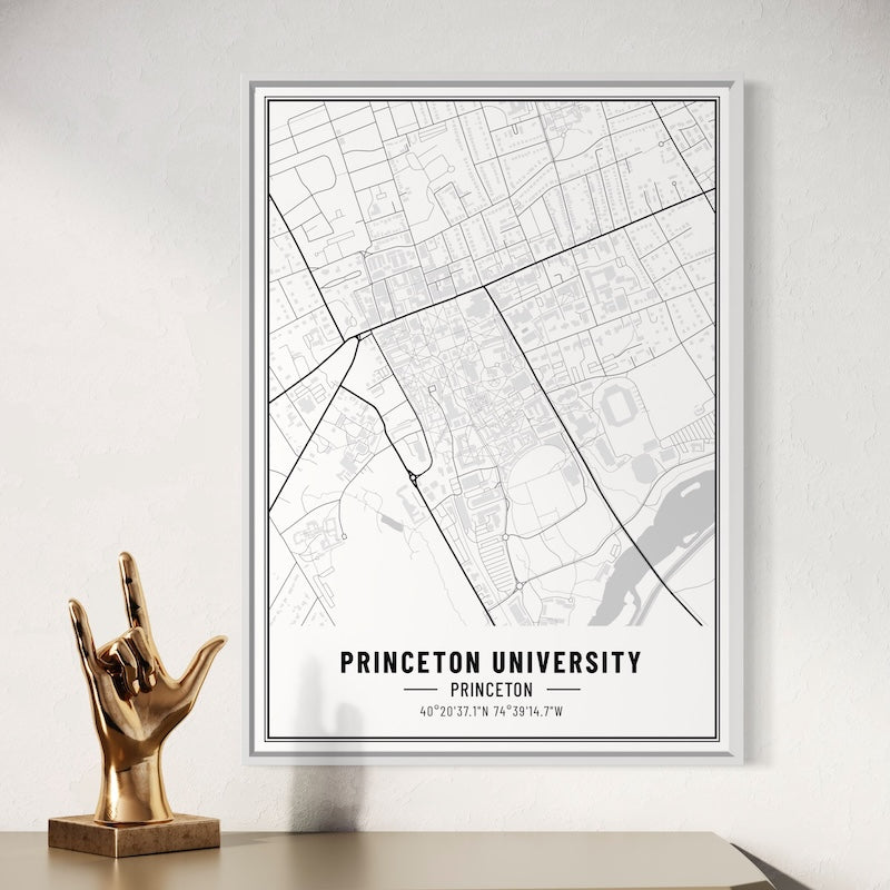 Princeton University Map Poster | Princeton University Map Wall Art | Princeton University Map Print