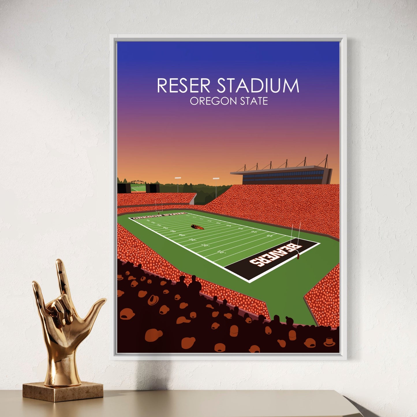 Reser Stadium Poster | University of Oregon State Beavers College Football Stadium Print