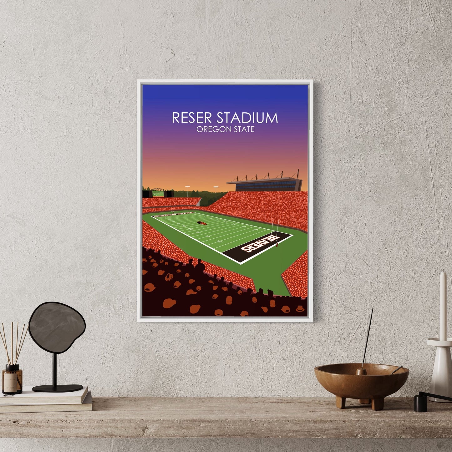 Reser Stadium Poster | University of Oregon State Beavers College Football Stadium Print