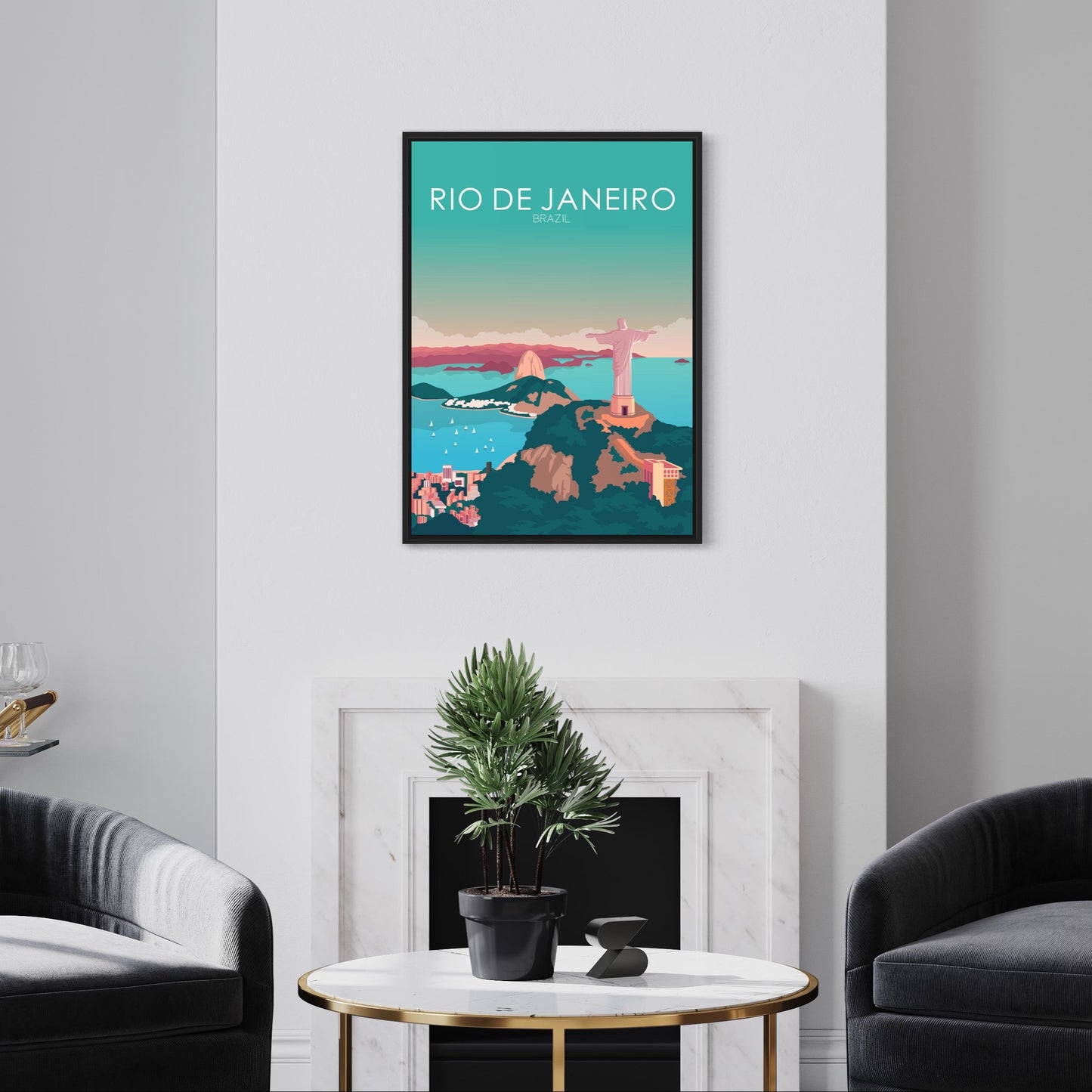Rio De Janeiro Poster | Rio De Janeiro Wall Art | Rio De Janeiro Pastel Print
