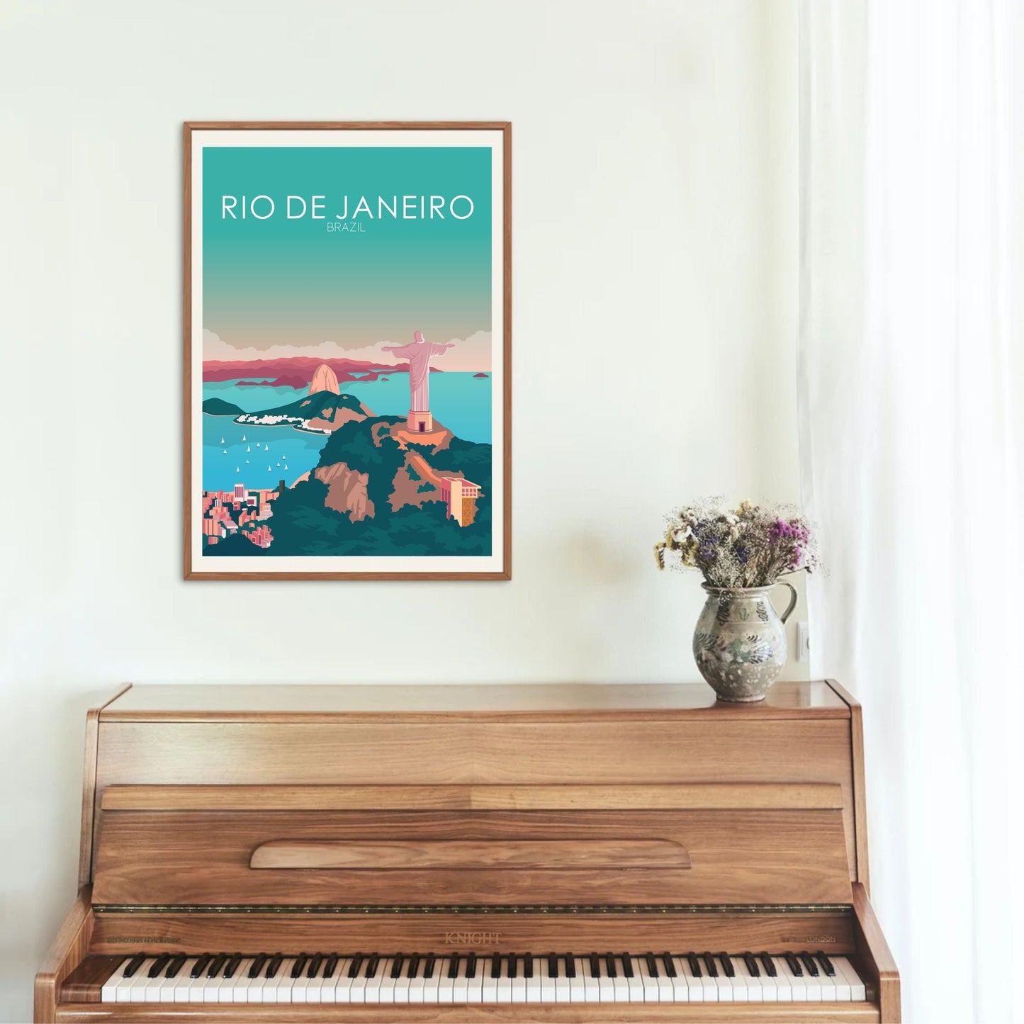 Rio De Janeiro Poster | Rio De Janeiro Wall Art | Rio De Janeiro Pastel Print