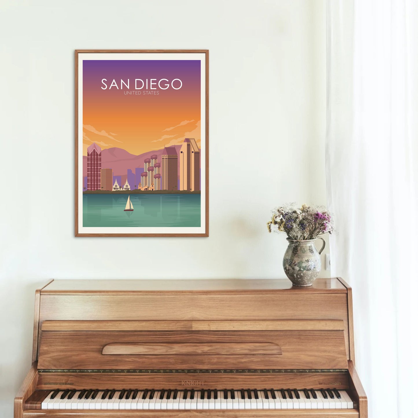 San Diego Poster | San Diego Wall Art | San Diego Sunset Print