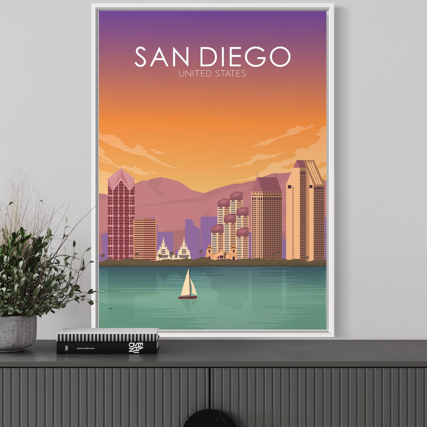 San Diego Poster | San Diego Wall Art | San Diego Sunset Print