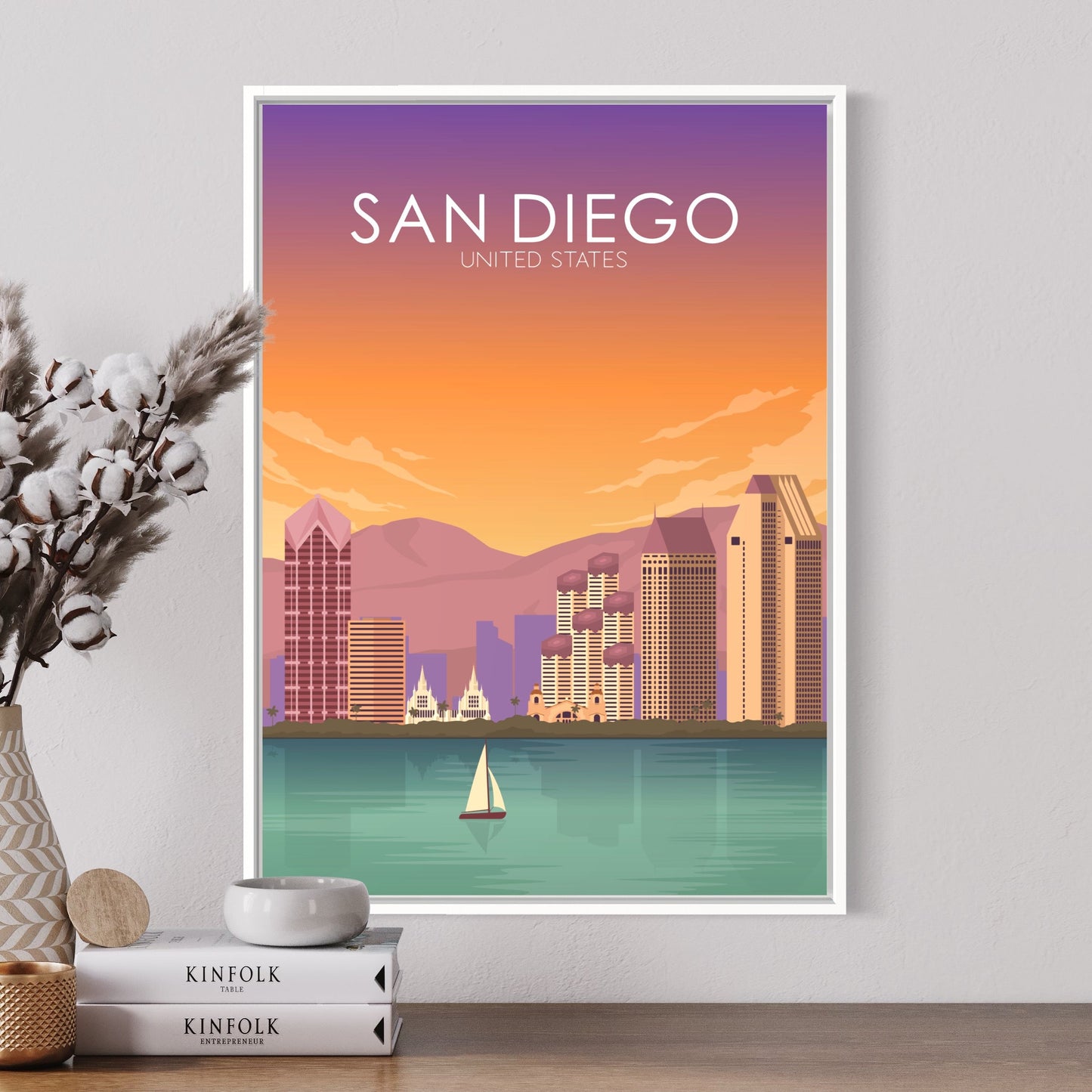 San Diego Poster | San Diego Wall Art | San Diego Sunset Print
