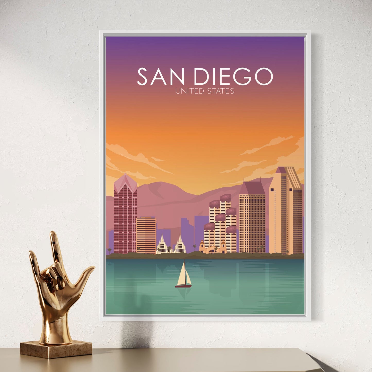 San Diego Poster | San Diego Wall Art | San Diego Sunset Print