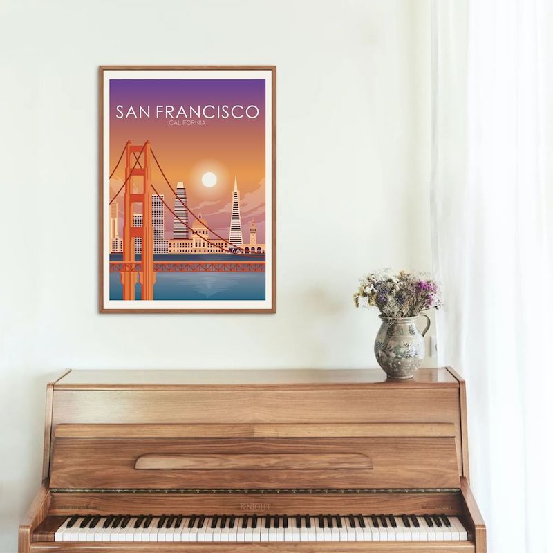 San Francisco Poster | San Francisco Wall Art | San Francisco Sunset Print