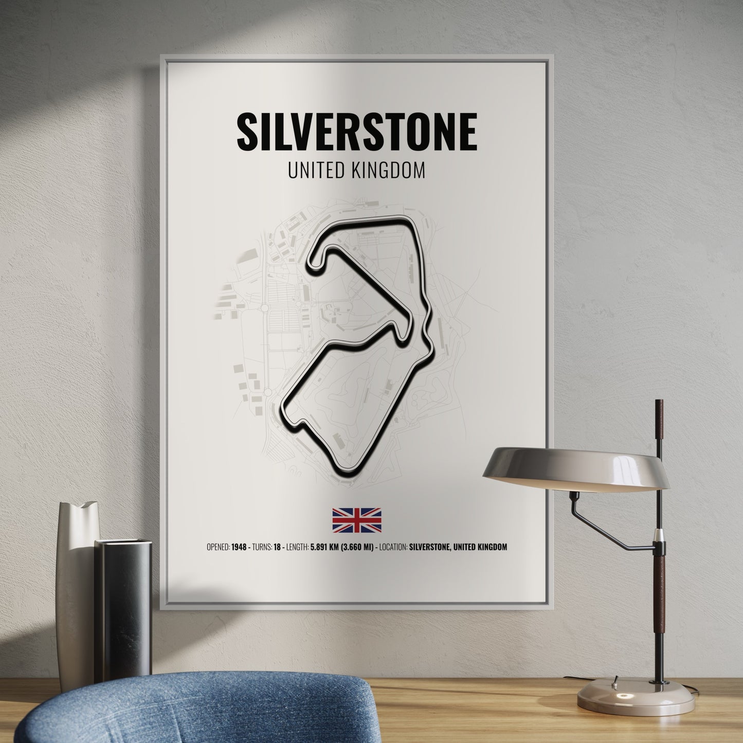 Silverstone F1 Grand Prix Poster | Silverstone F1 Grand Prix Print | Silverstone F1 Grand Prix Wall Art - White