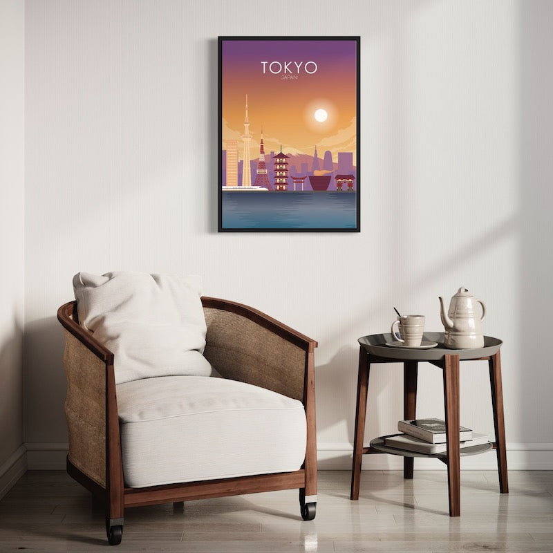 Tokyo Poster | Tokyo Wall Art | Tokyo Sunset Print